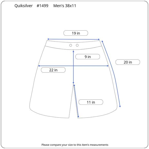 Quiksilver Amphibian Bermuda Shorts Men's 36x11 Gray Geometric Logo Poly Blend - Picture 12 of 12